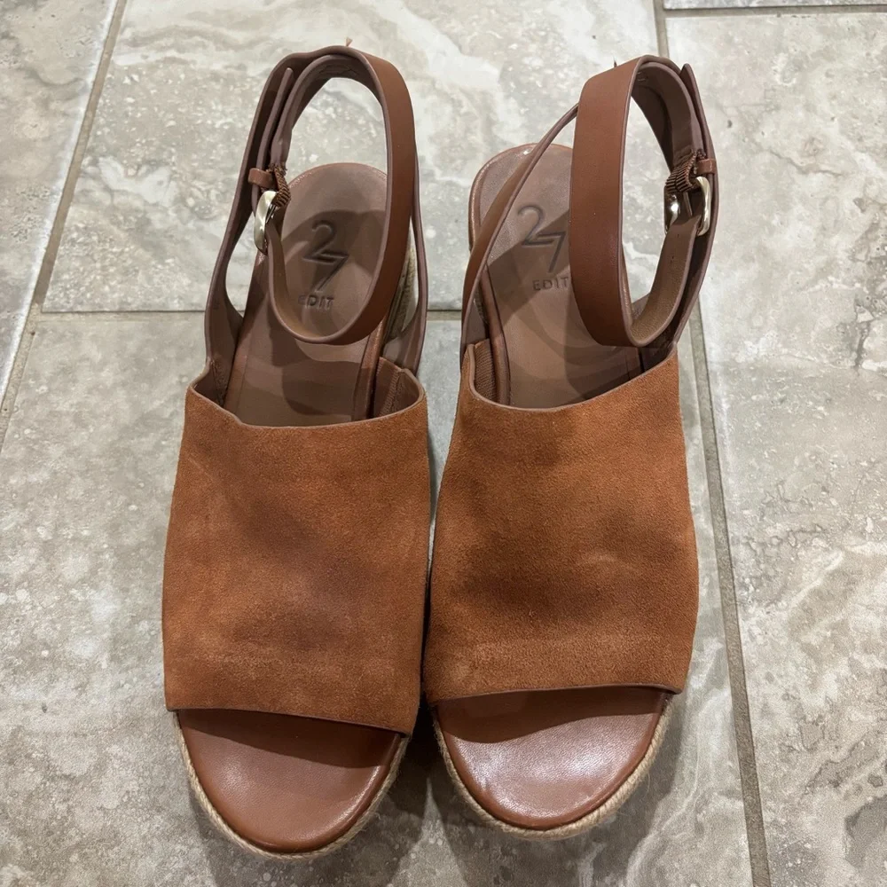 27 Edit Naturalizer Prestyn Wedge Sandal ‎ Brown sz 8M